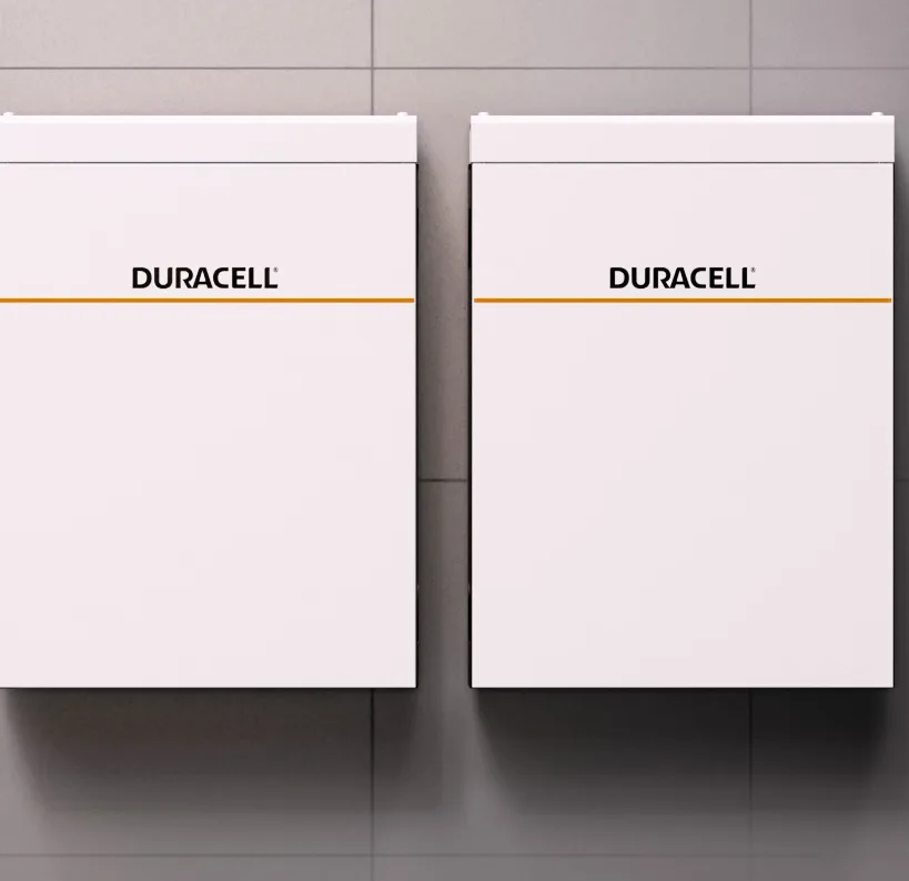 Duracell Energy home battery, a pair of wall-mounted modules