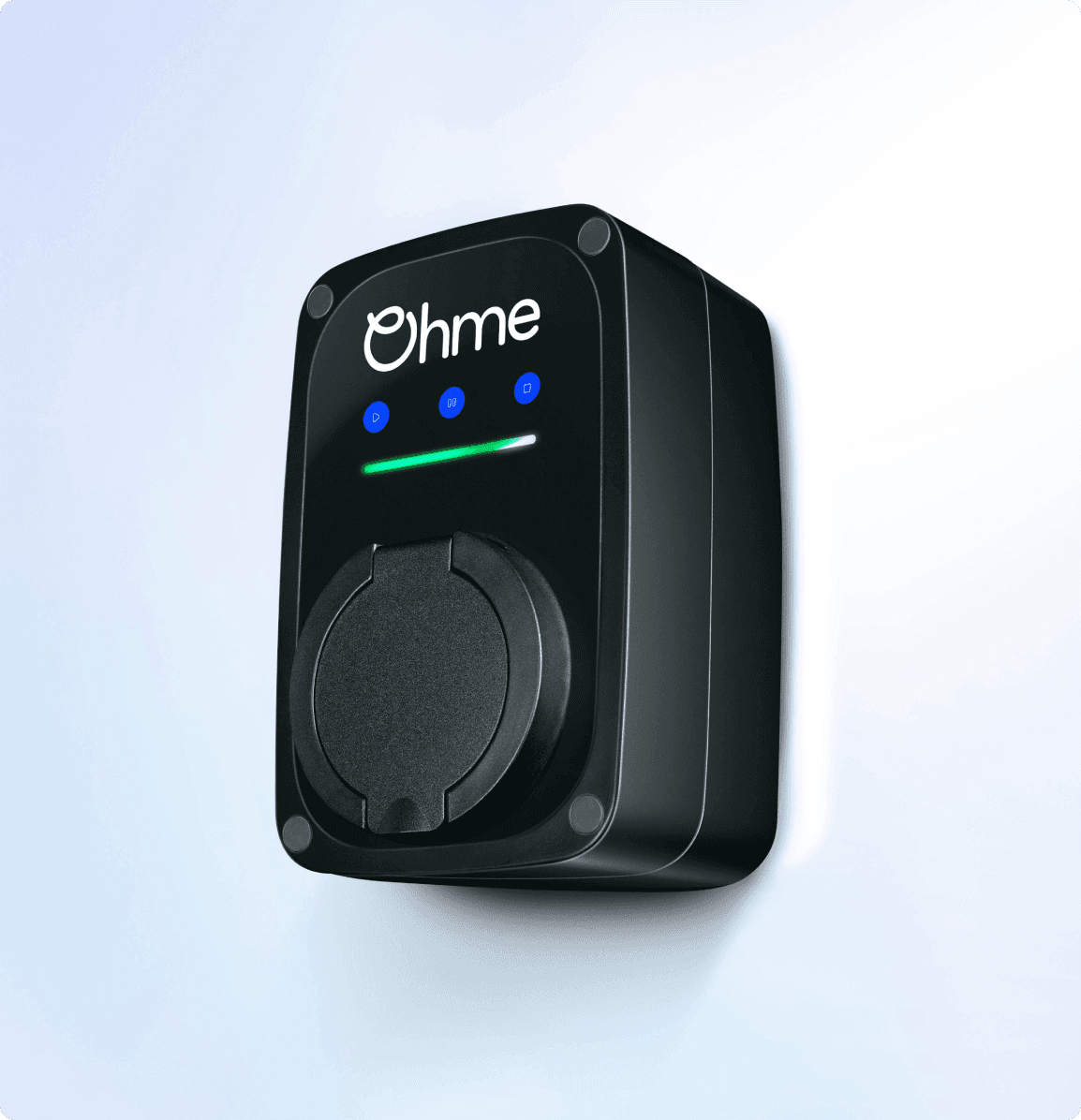 Ohme ePod untethered EV charger, three-quarter view